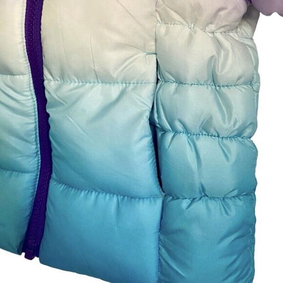 Snozu Puffer Jacket Fleece Lined Ombré Purple Turquoise White Toddler Girl's 2T - Picture 4 of 13